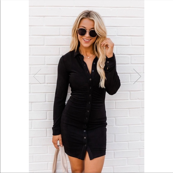 Pink Lily RATHER BE YOURS COLLARED BUTTON DOWN DRESS - Picture 2 of 7